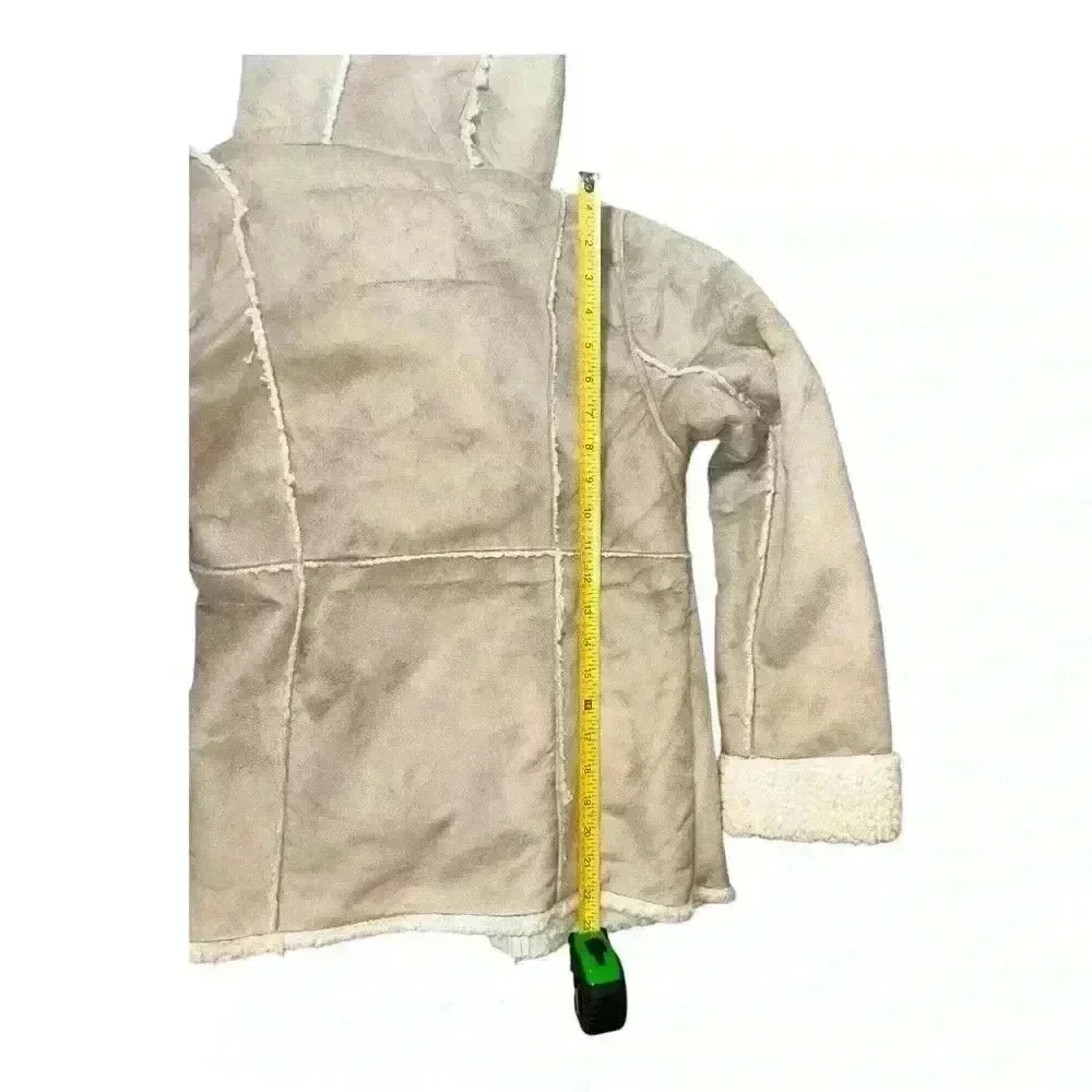 JUSTICE Girls Button-Up/Zip-Up Jacket with Hood & Pockets (Size 14 - Tan)